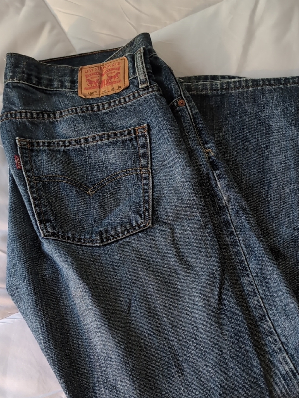 Levi's Men's Straight Blue Denim Jeans with Leather Patch